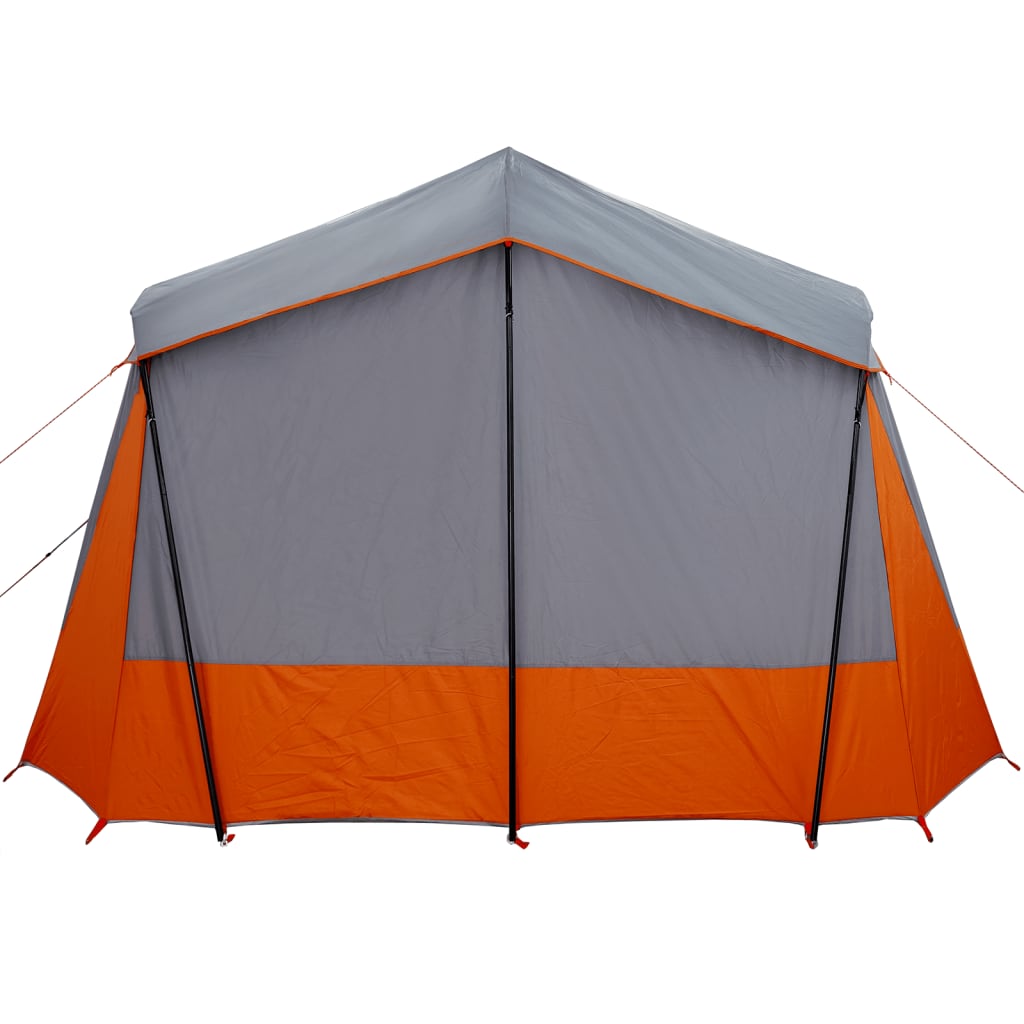 Camping Tent Cabin 5-Person Grey and Orange Waterproof