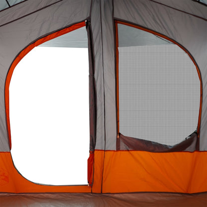 Camping Tent Cabin 5-Person Grey and Orange Waterproof