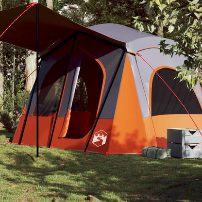 Camping Tent Cabin 5-Person Grey and Orange Waterproof