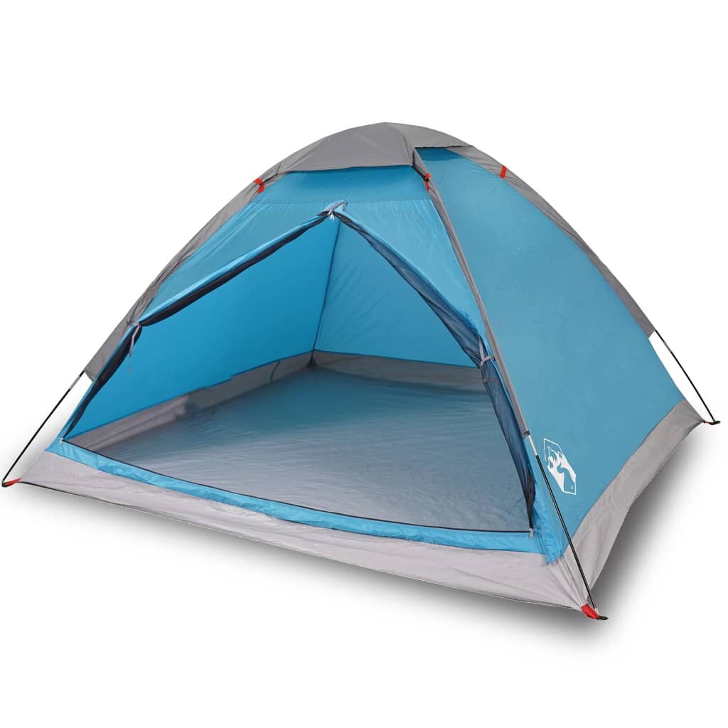 Camping Tent Dome 4-Person Blue Waterproof