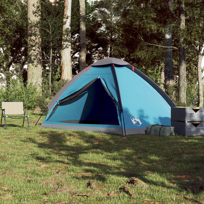 Camping Tent Dome 4-Person Blue Waterproof