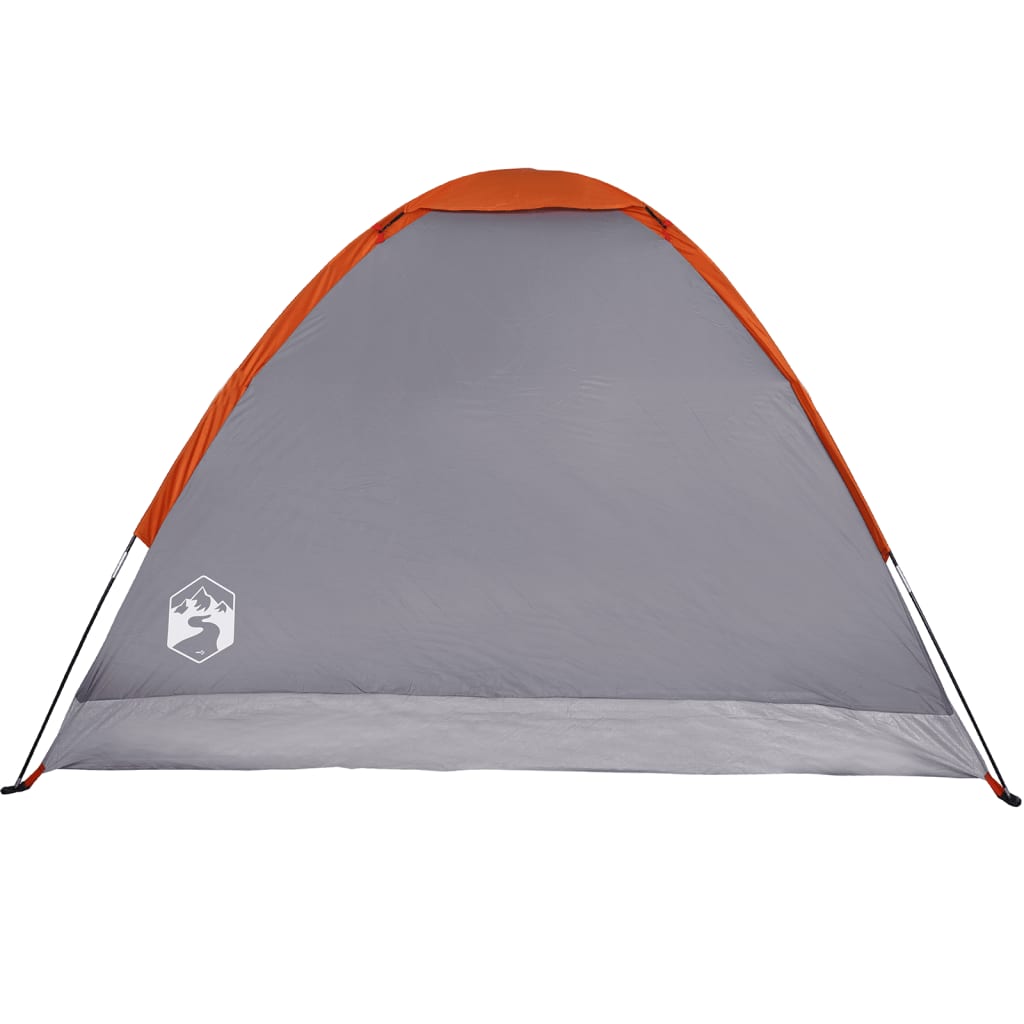 Camping Tent Dome 4-Person Grey and Orange Waterproof