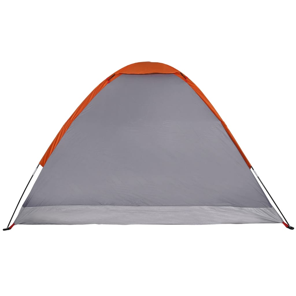 Camping Tent Dome 4-Person Grey and Orange Waterproof