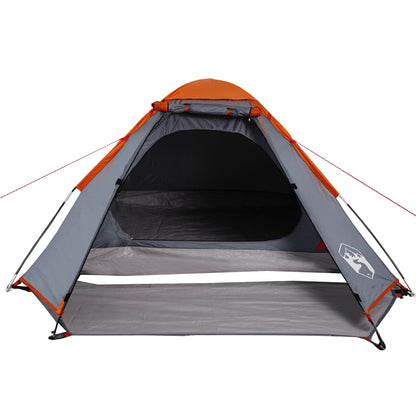 Camping Tent Dome 2-Person Grey and Orange Waterproof