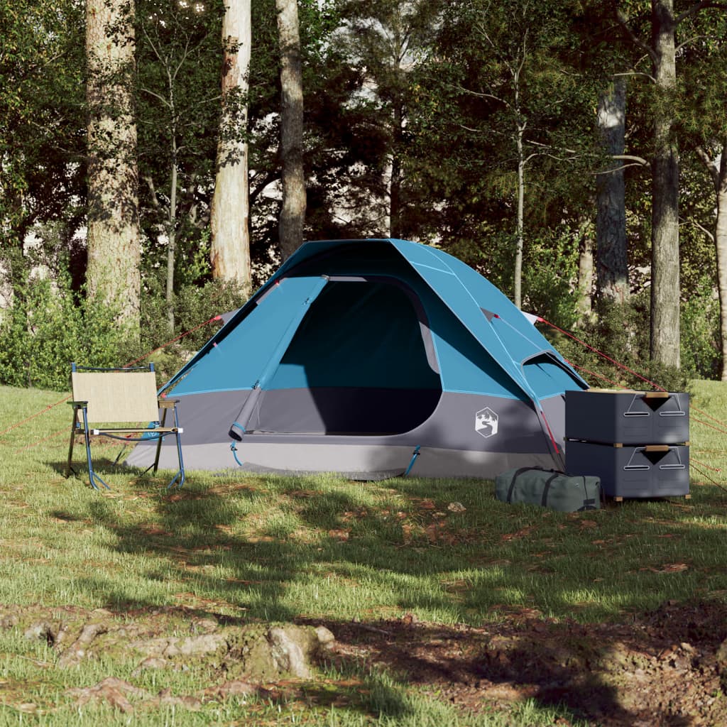 Camping Tent Dome 2-Person Blue Waterproof