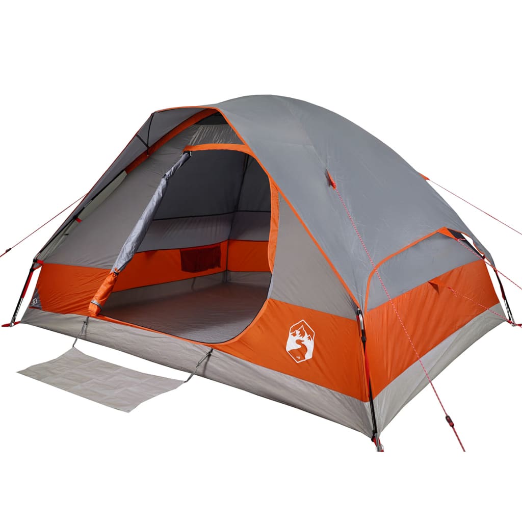 Camping Tent Dome 2-Person Grey and Orange Waterproof