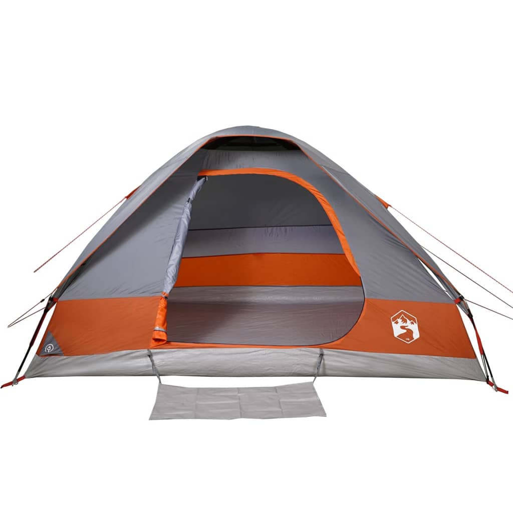 Camping Tent Dome 2-Person Grey and Orange Waterproof