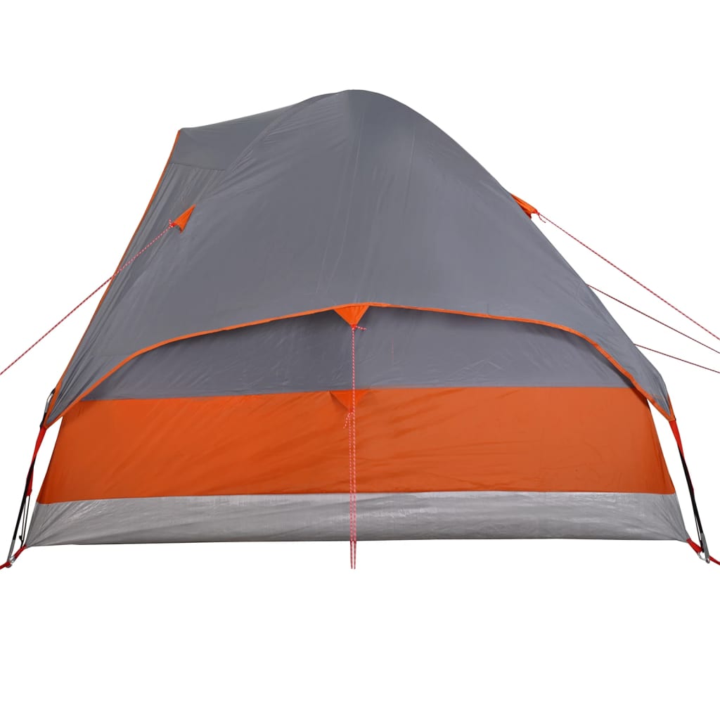 Camping Tent Dome 2-Person Grey and Orange Waterproof