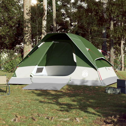 Camping Tent Dome 4-Person Green Waterproof