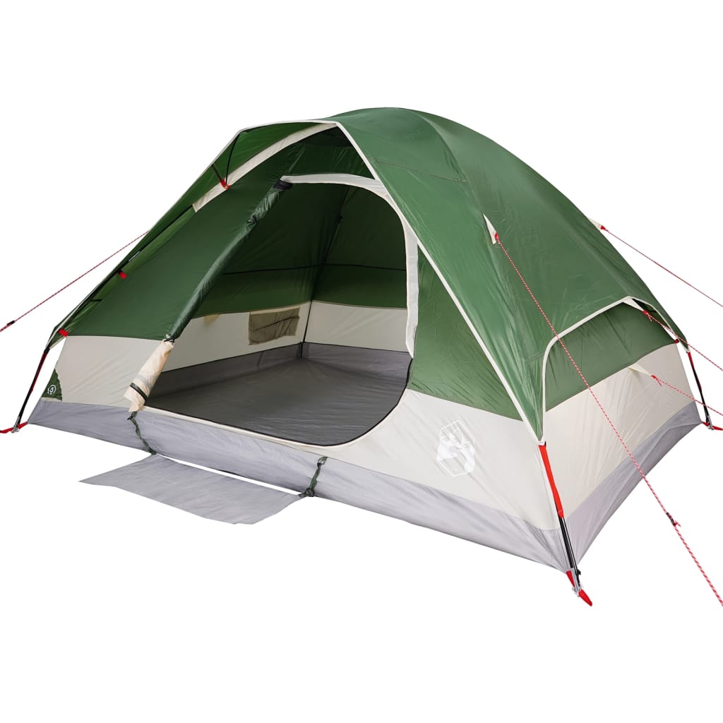 Camping Tent Dome 4-Person Green Waterproof