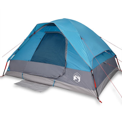 Camping Tent Dome 4-Person Blue Waterproof