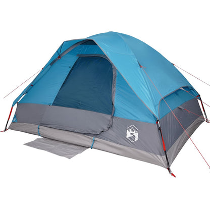 Camping Tent Dome 4-Person Blue Waterproof