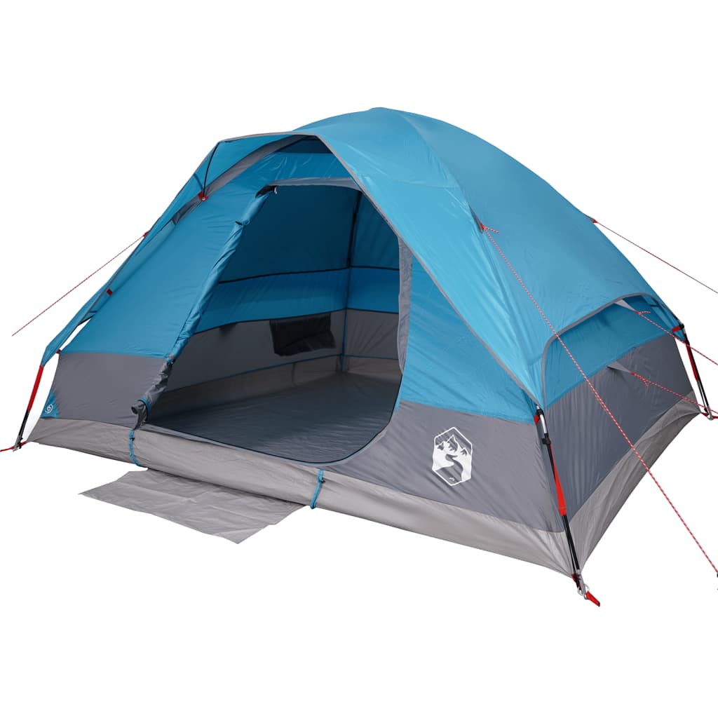 Camping Tent Dome 4-Person Blue Waterproof