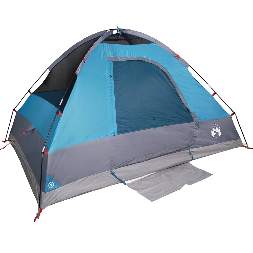 Camping Tent Dome 4-Person Blue Waterproof