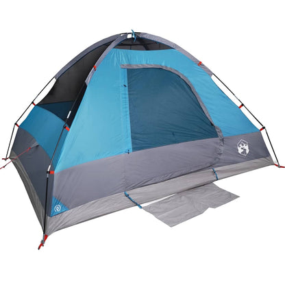 Camping Tent Dome 4-Person Blue Waterproof