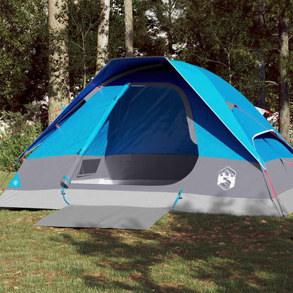 Camping Tent Dome 4-Person Blue Waterproof