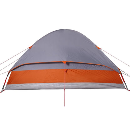 Family Tent Dome 6-Person Grey and Orange Waterproof