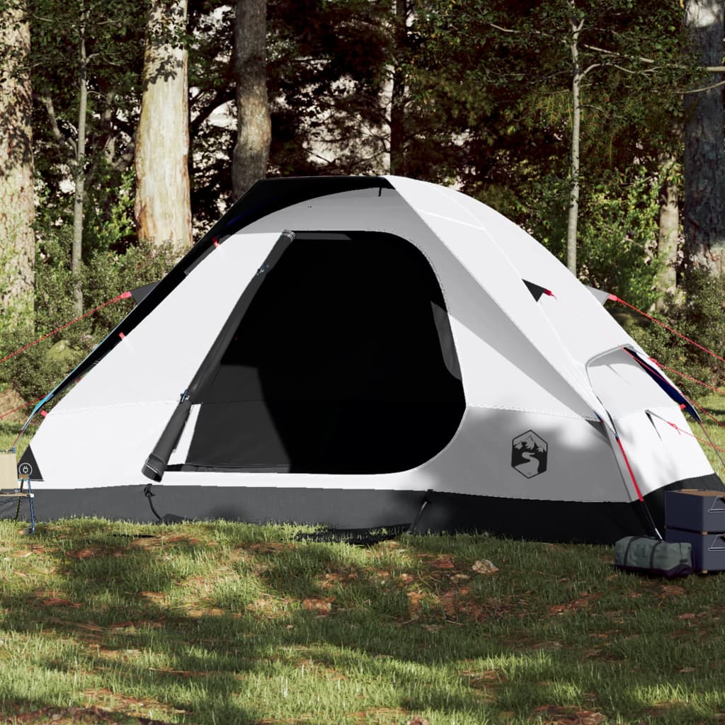 Family Tent Dome 6-Person White Blackout Fabric Waterproof