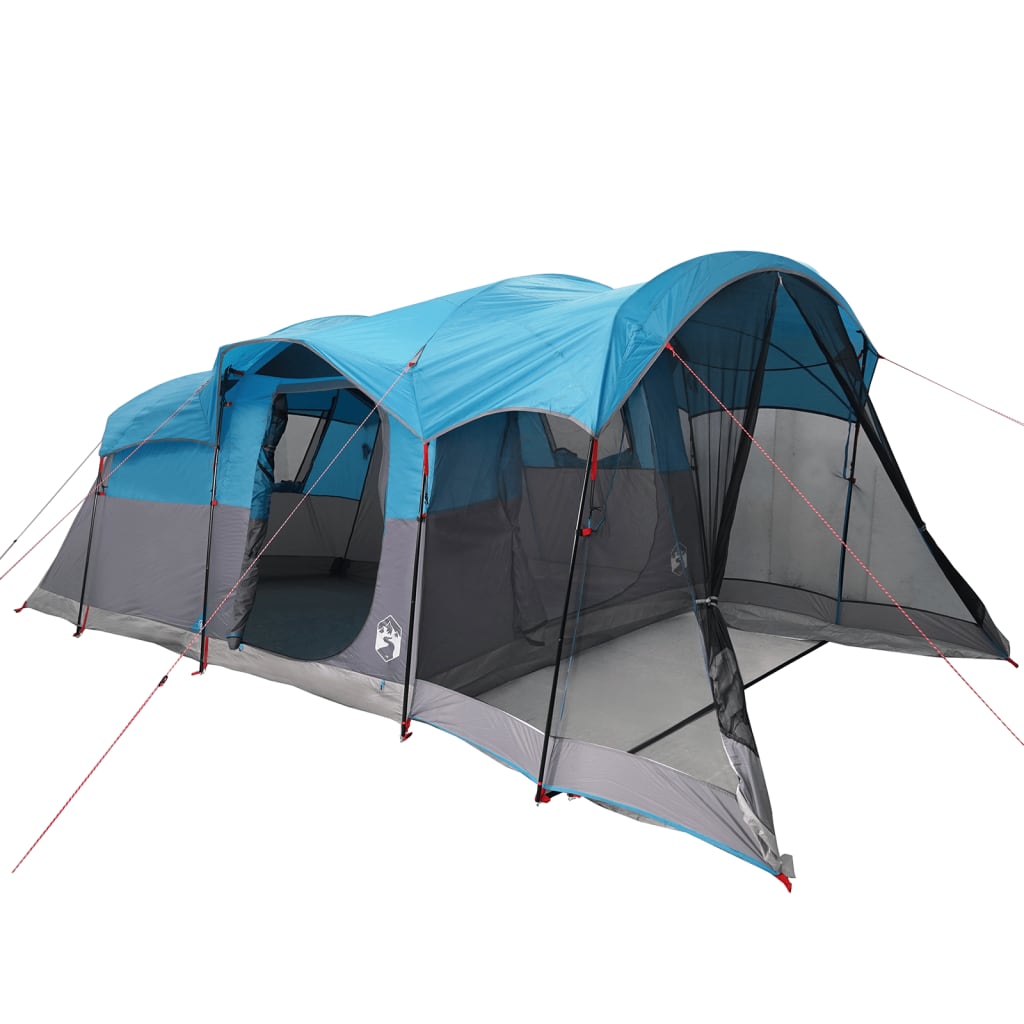 Family Tent Tunnel 8-Person Blue Waterproof