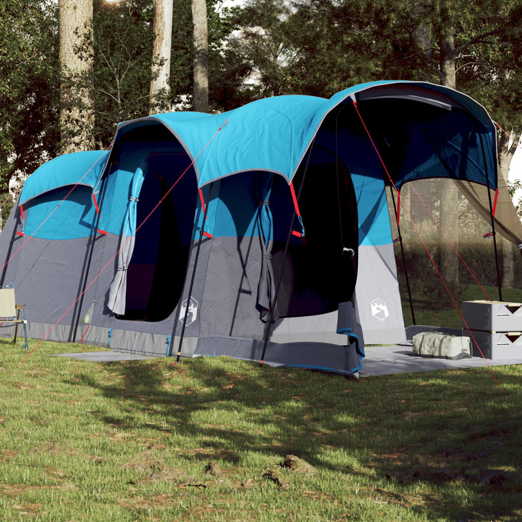 Family Tent Tunnel 8-Person Blue Waterproof