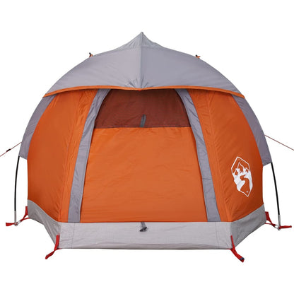 Camping Tent Dome 1-Person Grey and Orange Waterproof