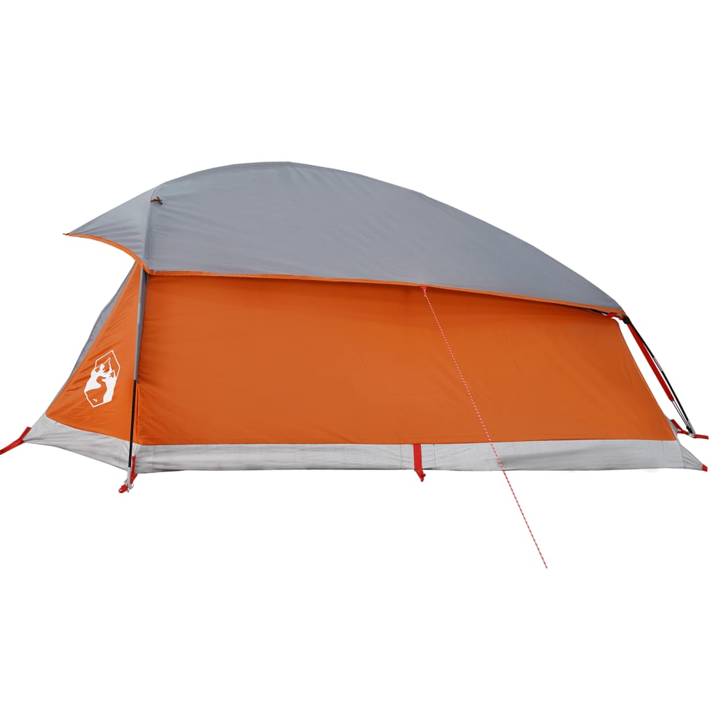 Camping Tent Dome 1-Person Grey and Orange Waterproof