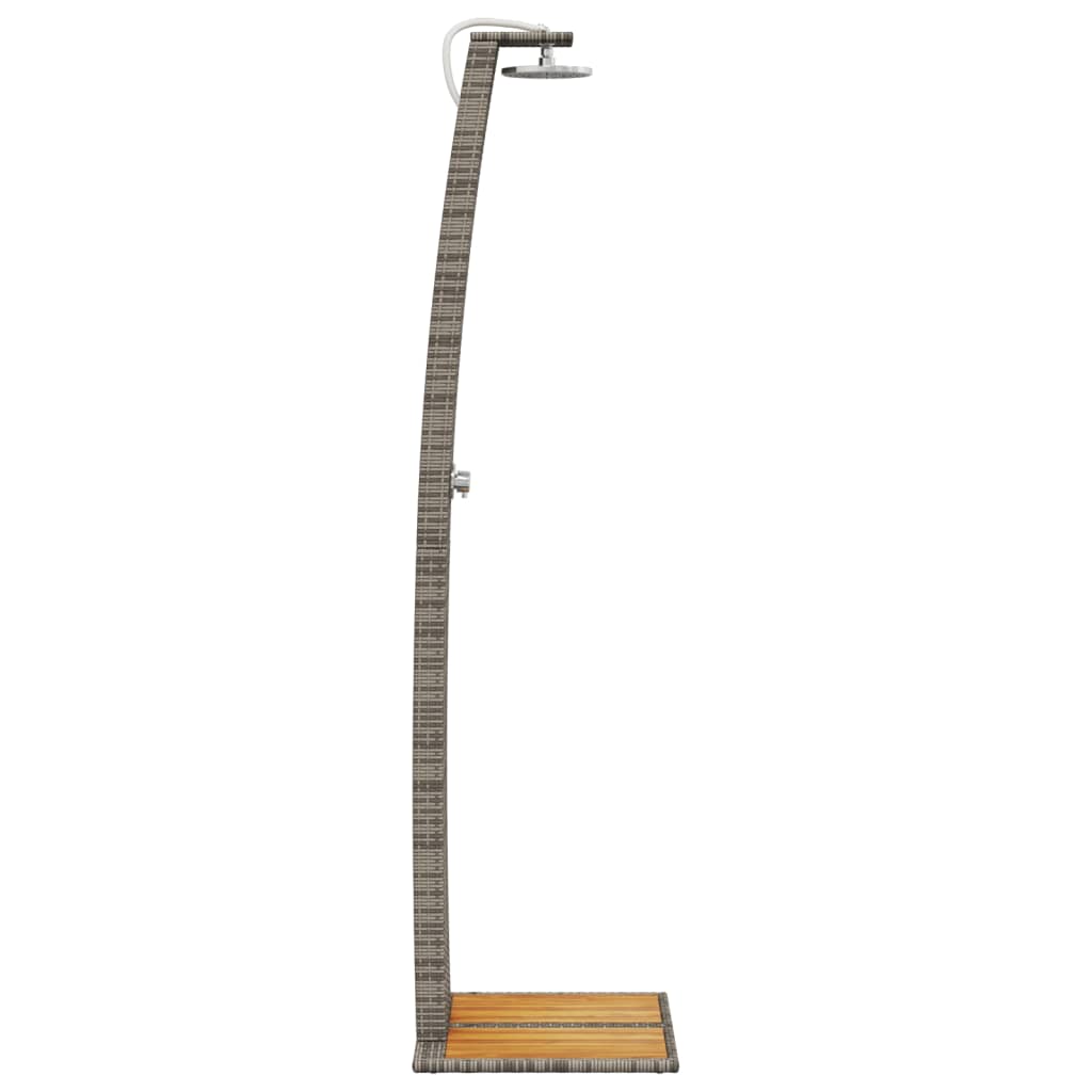 Outdoor Shower Grey 55x60x224 cm Poly Rattan and Acacia Wood