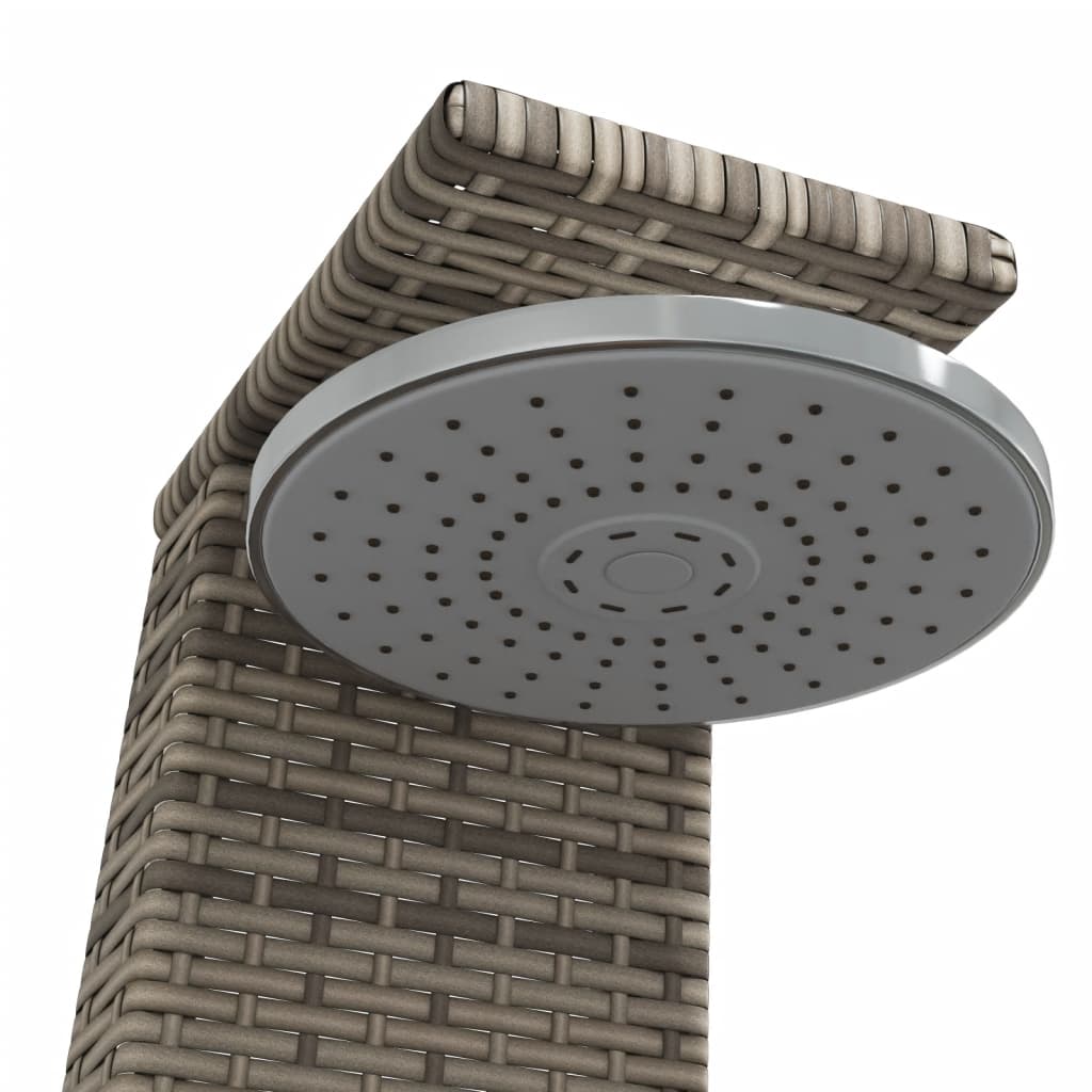 Outdoor Shower Grey 55x60x224 cm Poly Rattan and Acacia Wood