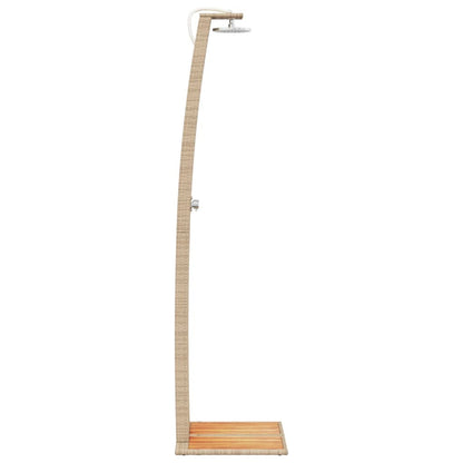 Outdoor Shower Beige 55x60x224 cm Poly Rattan and Acacia Wood