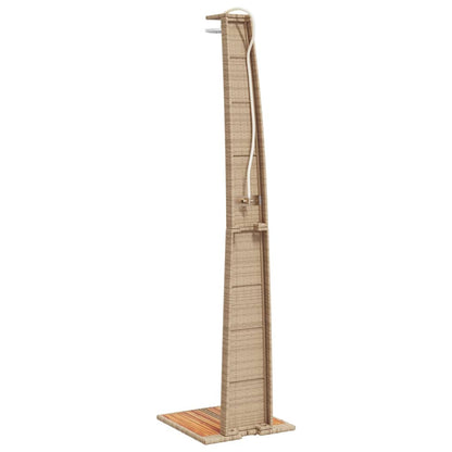 Outdoor Shower Beige 55x60x224 cm Poly Rattan and Acacia Wood