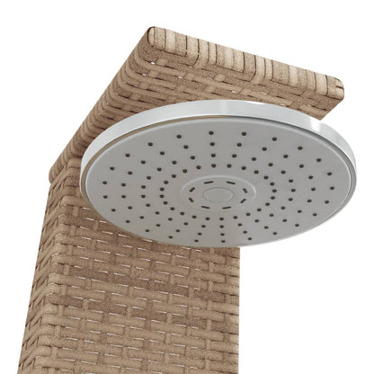 Outdoor Shower Beige 55x60x224 cm Poly Rattan and Acacia Wood