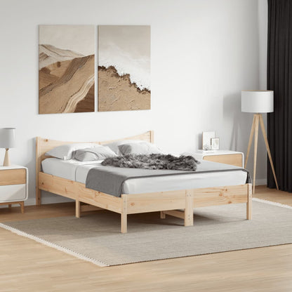 Bed Frame 140x200 cm Solid Wood Pine