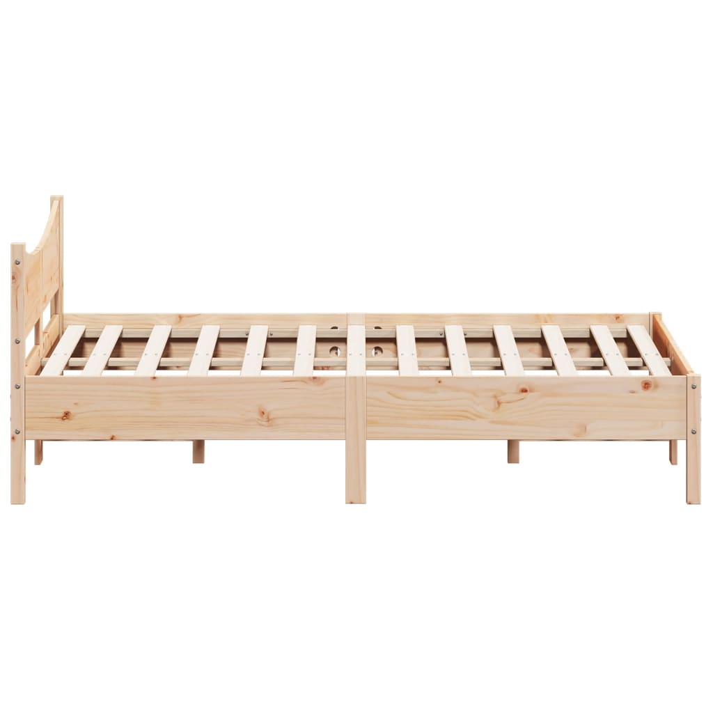 Bed Frame 140x200 cm Solid Wood Pine