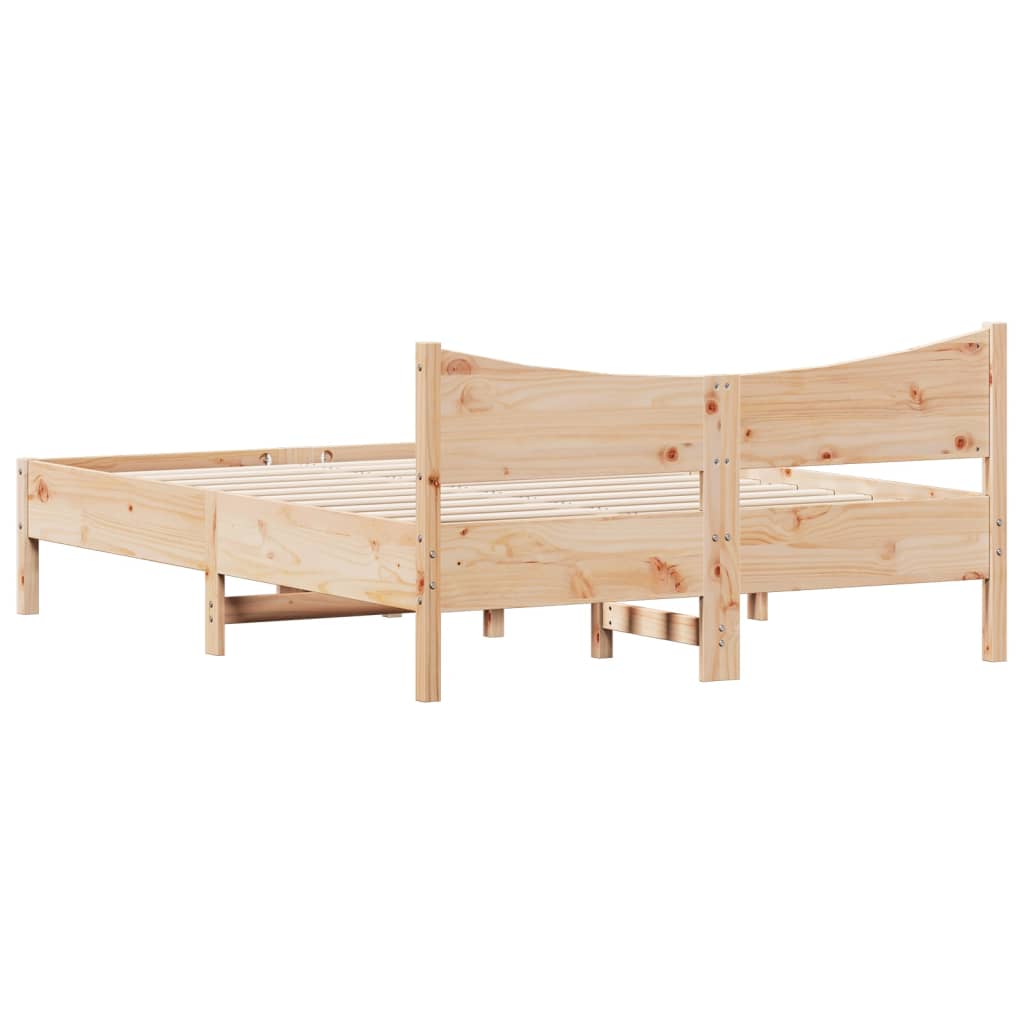 Bed Frame 140x200 cm Solid Wood Pine