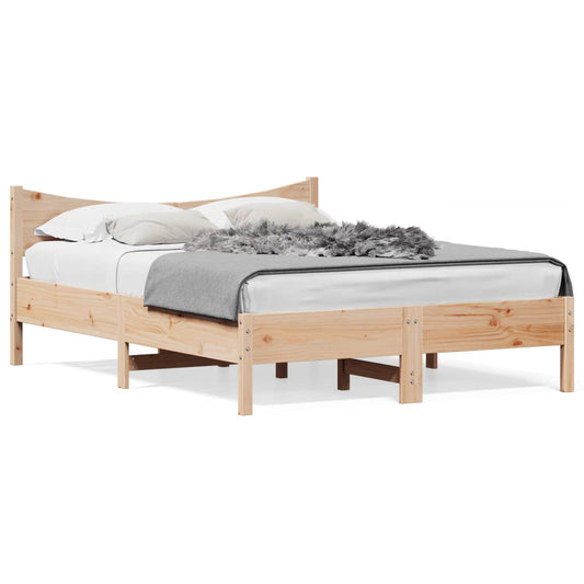 Bed Frame 140x200 cm Solid Wood Pine