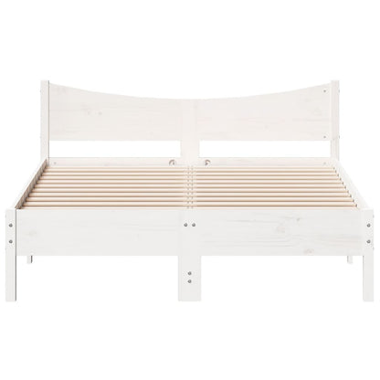 Bed Frame White 140x200 cm Solid Wood Pine