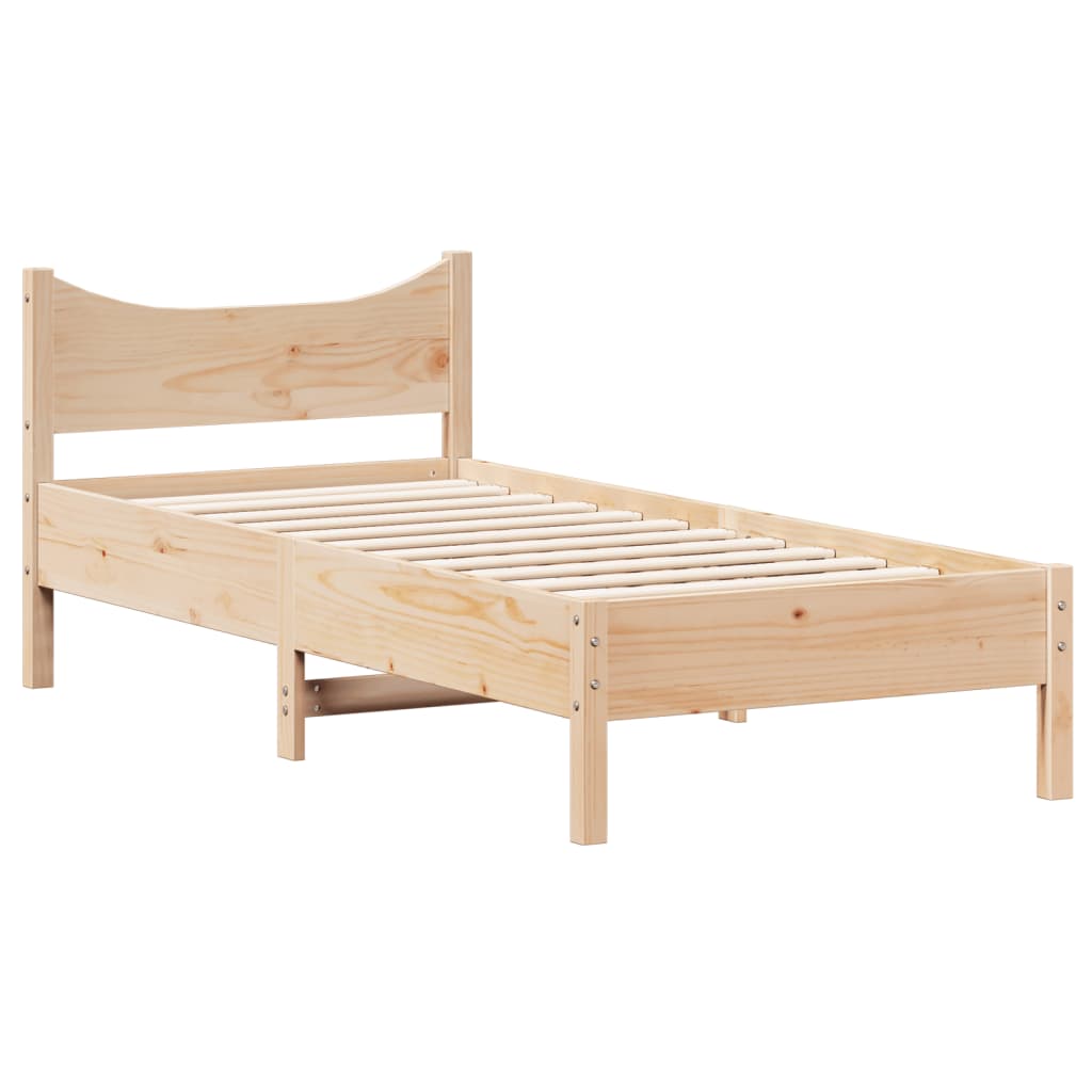 Bed Frame 90x200 cm Solid Wood Pine