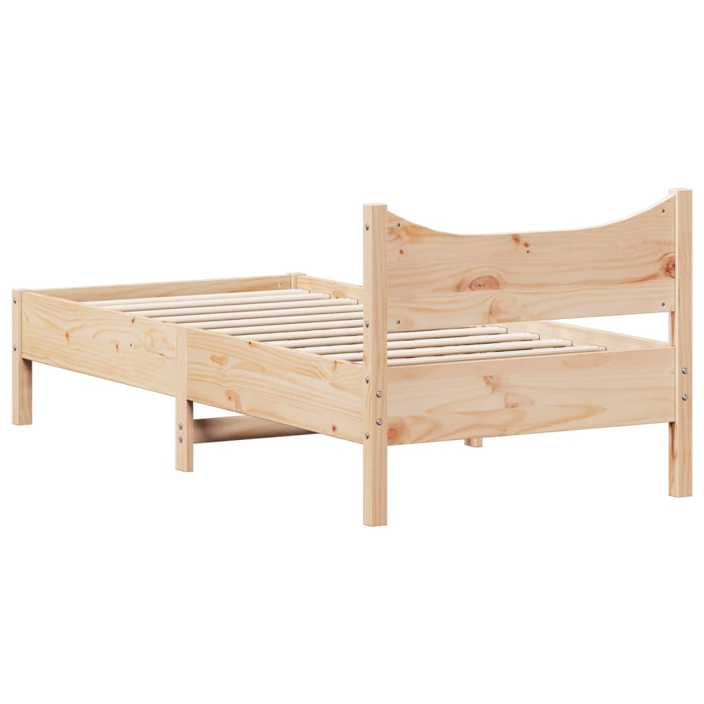 Bed Frame 90x200 cm Solid Wood Pine