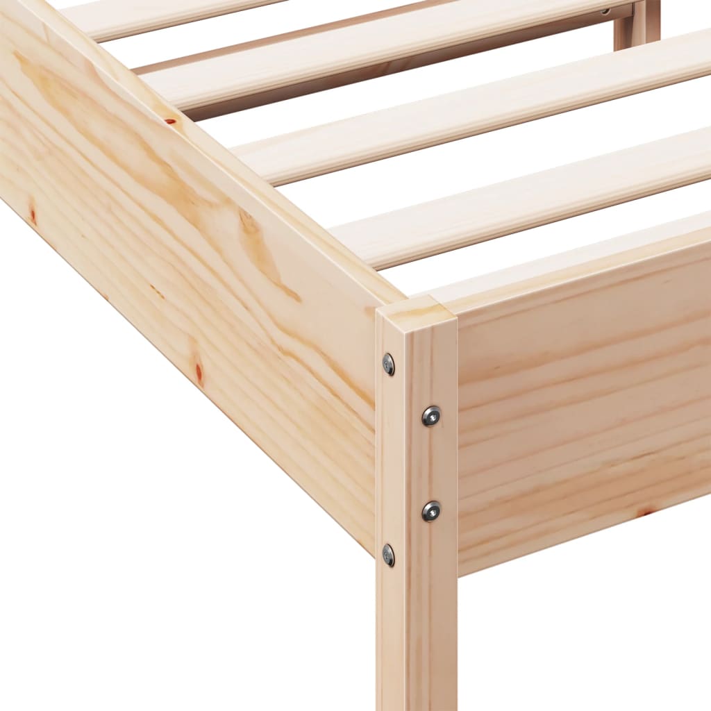 Bed Frame 90x200 cm Solid Wood Pine