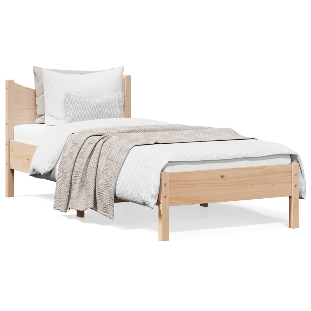 Bed Frame 90x200 cm Solid Wood Pine