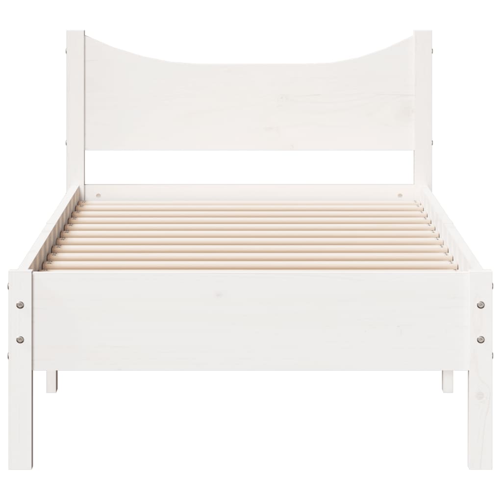 Bed Frame White 90x200 cm Solid Wood Pine