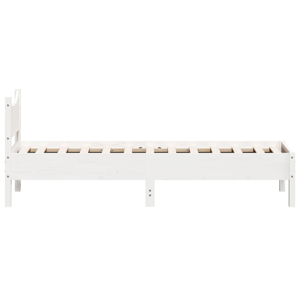 Bed Frame White 90x200 cm Solid Wood Pine