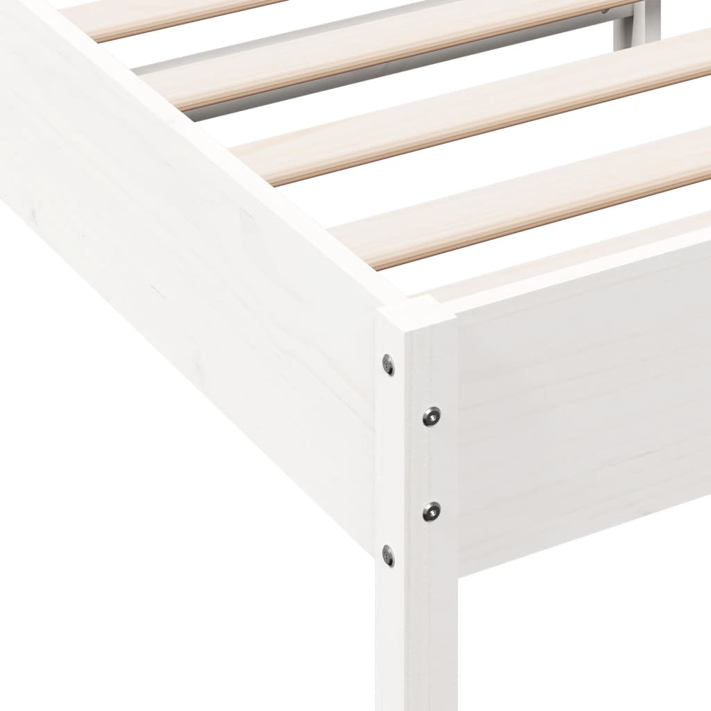 Bed Frame White 90x200 cm Solid Wood Pine