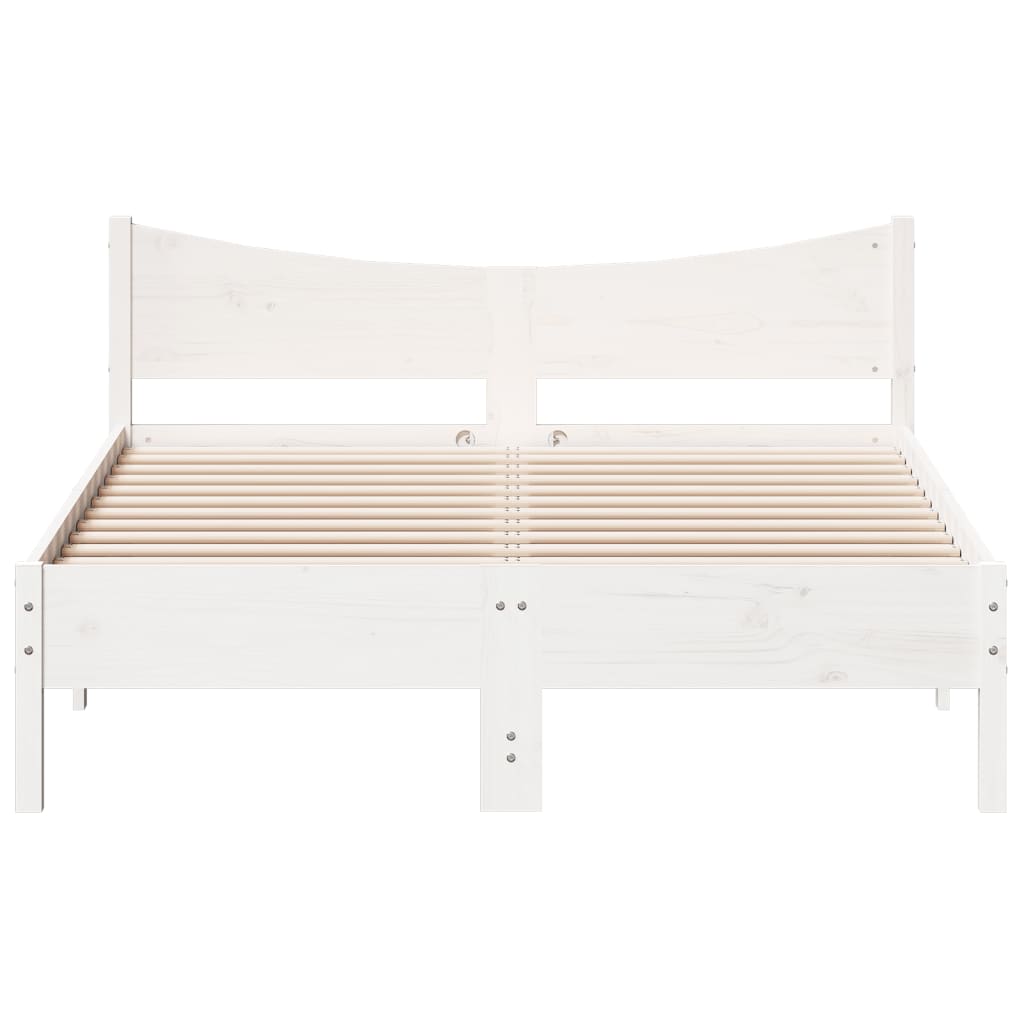 Bed Frame White 120x190 cm Small Double Solid Wood Pine