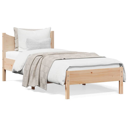 Bed Frame 90x190 cm Single Solid Wood Pine