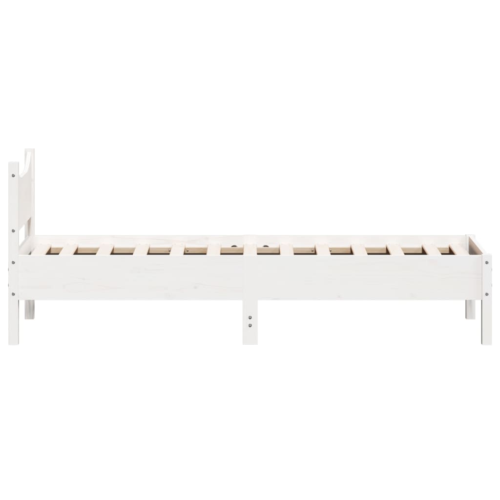 Bed Frame White 90x190 cm Single Solid Wood Pine