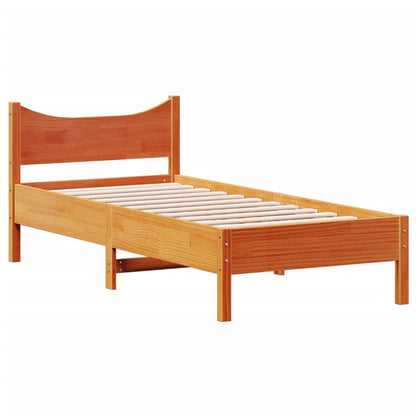 Bed Frame Wax Brown 90x190 cm Single Solid Wood Pine