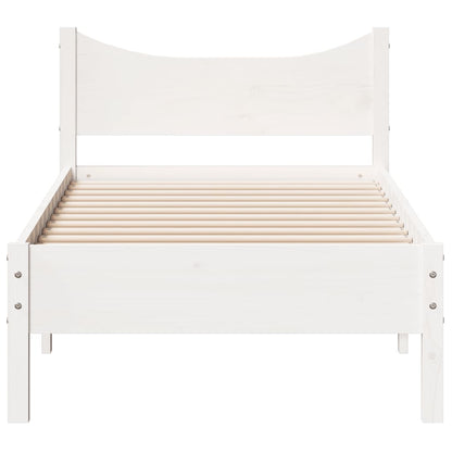 Bed Frame White 75x190 cm Small Single Solid Wood Pine