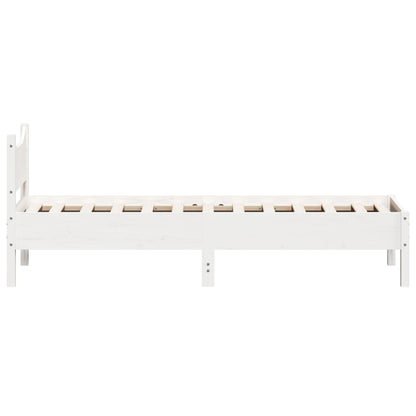 Bed Frame White 75x190 cm Small Single Solid Wood Pine