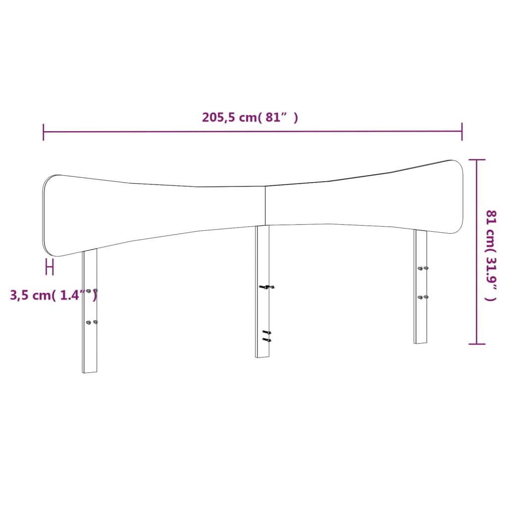 Headboard 200 cm Solid Wood Pine